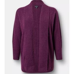 Torrid NWT Size 0 Purple Bounce Open Front Cardigan Cowell Neck Warm Cozy